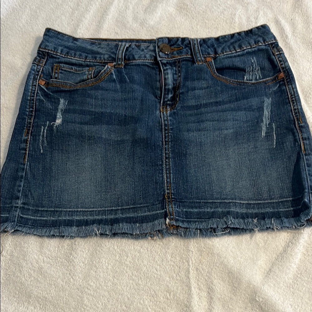 Candie's Blue Tan Mini Skirt Night Out